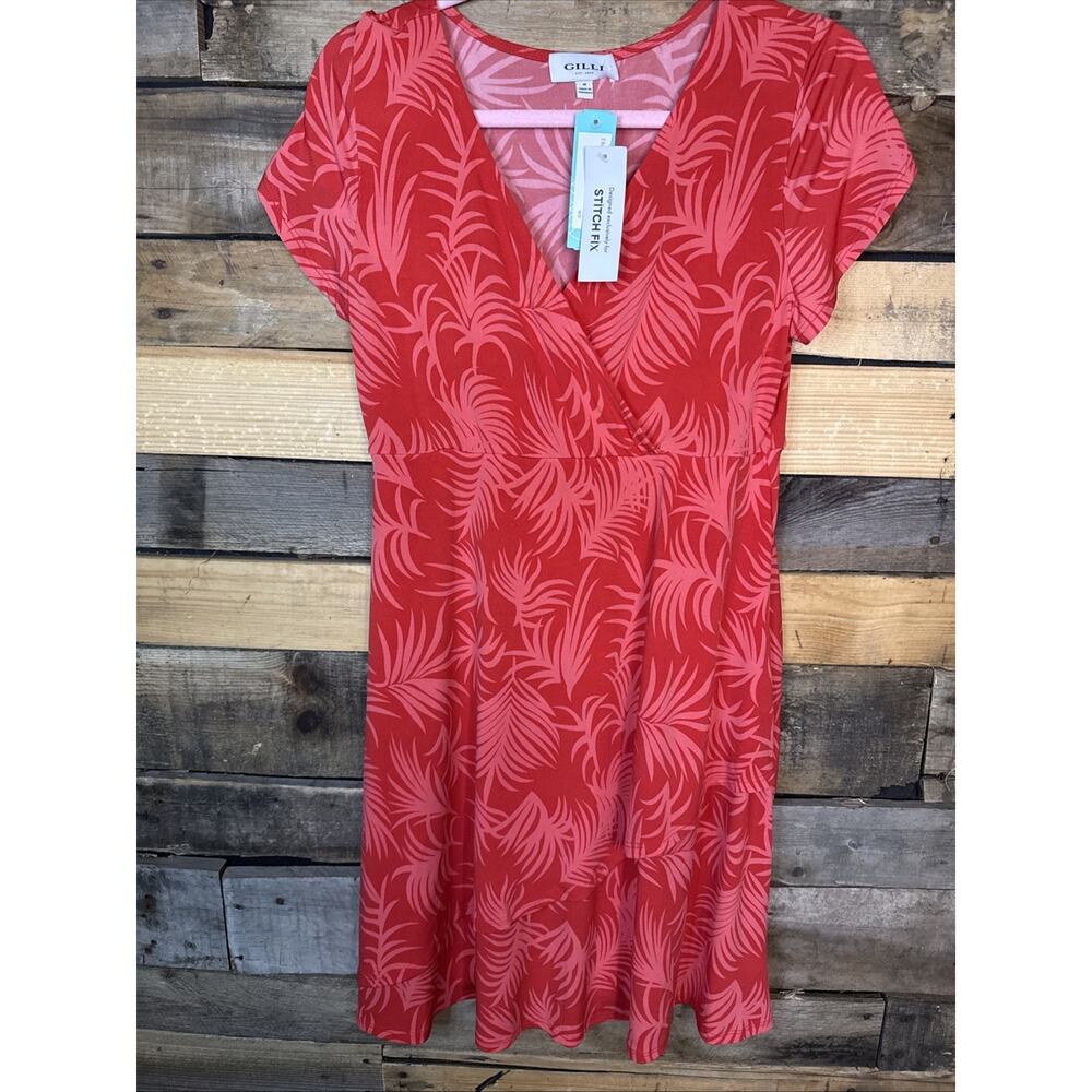 Gilli Asymmetrical Hem Dress, Red, Medium